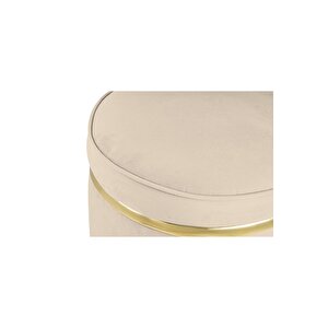 Zerafet Gold Kaplama Luxery Puf, Pofuduk Puf, Makyaj Koltuğu