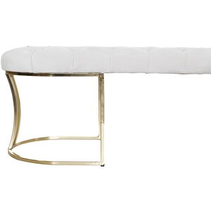 Viego Gold Puf - Lüks Metal Gold Ayak, Chester Model Yatak Ucu Bench Puf