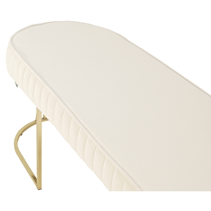 Viego Gold Striped Bench Lüks Metal Gold Ayak, Chester Model Yatak Ucu Puf