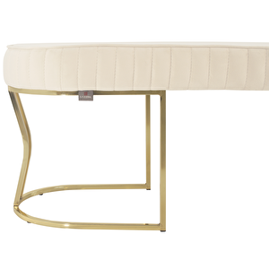 Viego Gold Striped Bench Lüks Metal Gold Ayak, Chester Model Yatak Ucu Puf