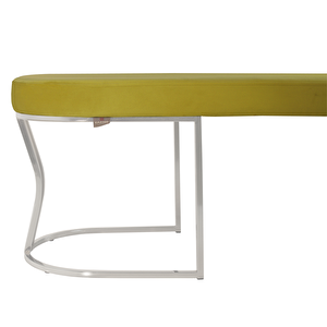 Viego Silver Smooth Bench Lüks Metal Gümüş Ayak, Chester Model Yatak Ucu Puf