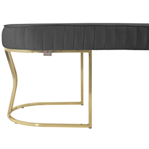 Viego Gold Striped Bench Lüks Metal Gold Ayak, Chester Model Yatak Ucu Puf