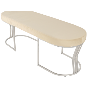 Viego Silver Smooth Bench Lüks Metal Gümüş Ayak, Chester Model Yatak Ucu Puf