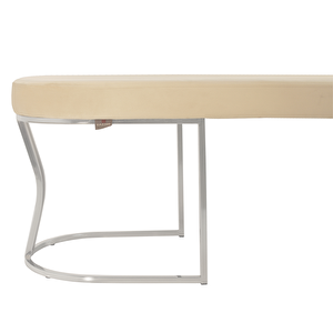 Viego Silver Smooth Bench Lüks Metal Gümüş Ayak, Chester Model Yatak Ucu Puf