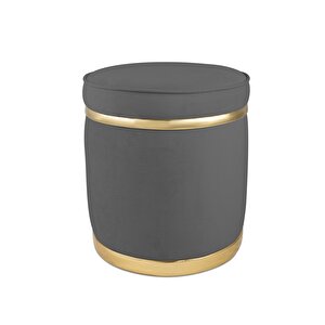 Zerafet Gold Kaplama Luxery Puf, Pofuduk Puf, Makyaj Koltuğu