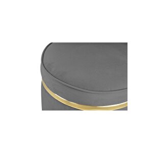 Zerafet Gold Kaplama Luxery Puf, Pofuduk Puf, Makyaj Koltuğu
