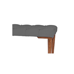Gazzini Classic Retro Gürgen Ayak Chester Model Kapitoneli Puf Bench - Ceviz Ayak