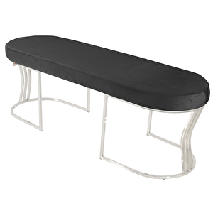 Viego Silver Smooth Bench Lüks Metal Gümüş Ayak, Chester Model Yatak Ucu Puf Antrasit