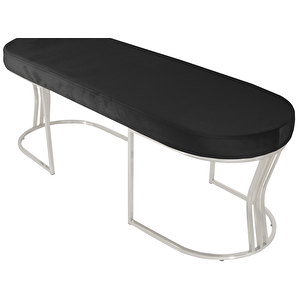 Viego Silver Smooth Bench Lüks Metal Gümüş Ayak, Chester Model Yatak Ucu Puf