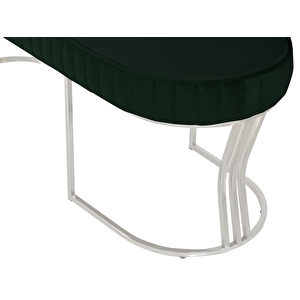 Viego Silver Striped Bench Lüks Metal Gümüş Ayak, Chester Model Yatak Ucu Puf