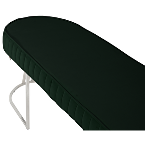 Viego Silver Striped Bench Lüks Metal Gümüş Ayak, Chester Model Yatak Ucu Puf