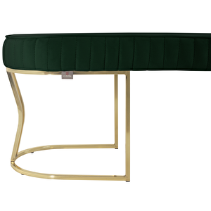 Viego Gold Striped Bench Lüks Metal Gold Ayak, Chester Model Yatak Ucu Puf