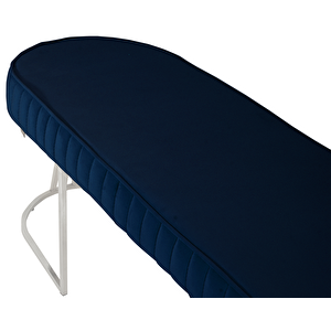 Viego Silver Striped Bench Lüks Metal Gümüş Ayak, Chester Model Yatak Ucu Puf