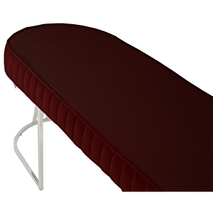 Viego Silver Striped Bench Lüks Metal Gümüş Ayak, Chester Model Yatak Ucu Puf
