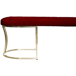 Viego Gold Puf - Lüks Metal Gold Ayak, Chester Model Yatak Ucu Bench Puf