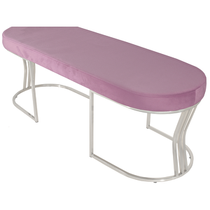 Viego Silver Smooth Bench Lüks Metal Gümüş Ayak, Chester Model Yatak Ucu Puf