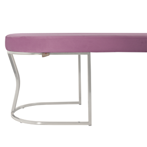 Viego Silver Smooth Bench Lüks Metal Gümüş Ayak, Chester Model Yatak Ucu Puf
