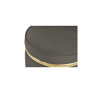 Zerafet Gold Kaplama Luxery Puf, Pofuduk Puf, Makyaj Koltuğu
