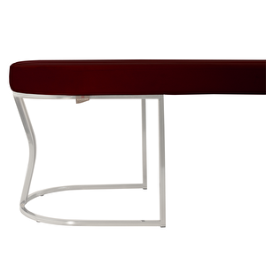 Viego Silver Smooth Bench Lüks Metal Gümüş Ayak, Chester Model Yatak Ucu Puf