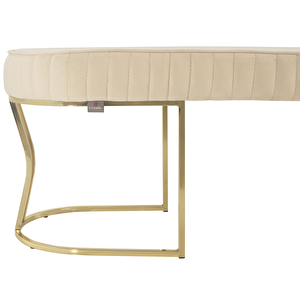 Viego Gold Striped Bench Lüks Metal Gold Ayak, Chester Model Yatak Ucu Puf