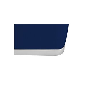 Zengo Silver Twin Line Kare Puf ,dekoratif Makyaj Masası Pufu