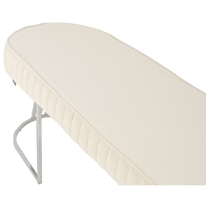 Viego Silver Striped Bench Lüks Metal Gümüş Ayak, Chester Model Yatak Ucu Puf