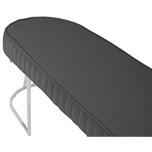 Viego Silver Striped Bench Lüks Metal Gümüş Ayak, Chester Model Yatak Ucu Puf