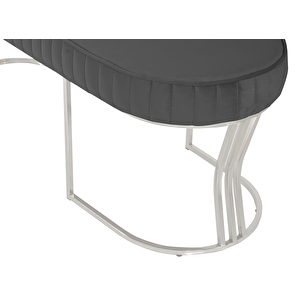 Viego Silver Striped Bench Lüks Metal Gümüş Ayak, Chester Model Yatak Ucu Puf