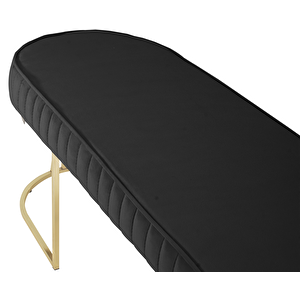 Viego Gold Striped Bench Lüks Metal Gold Ayak, Chester Model Yatak Ucu Puf