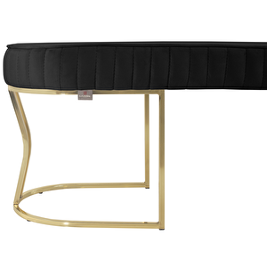 Viego Gold Striped Bench Lüks Metal Gold Ayak, Chester Model Yatak Ucu Puf