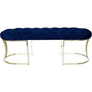Viego Gold Puf - Lüks Metal Gold Ayak, Chester Model Yatak Ucu Bench Puf