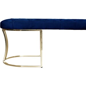 Viego Gold Puf - Lüks Metal Gold Ayak, Chester Model Yatak Ucu Bench Puf