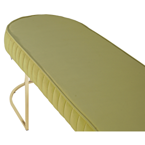 Viego Gold Striped Bench Lüks Metal Gold Ayak, Chester Model Yatak Ucu Puf