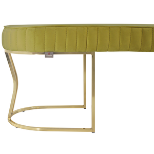 Viego Gold Striped Bench Lüks Metal Gold Ayak, Chester Model Yatak Ucu Puf