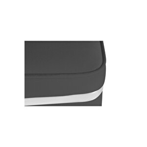Zengo Silver Twin Line Kare Puf ,dekoratif Makyaj Masası Pufu Antrasit