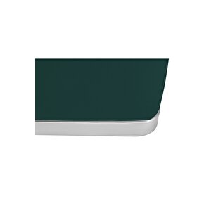 Zengo Silver Twin Line Kare Puf ,dekoratif Makyaj Masası Pufu