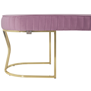 Viego Gold Striped Bench Lüks Metal Gold Ayak, Chester Model Yatak Ucu Puf