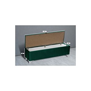 Vetra Chester Model Yeşil Sandıklı Puf - Kapitoneli Model 140cm Sandıklı Bank Yeşil
