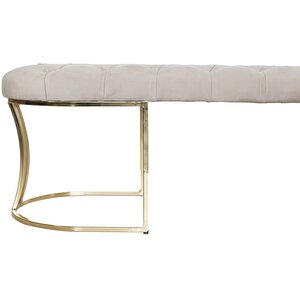 Viego Gold Puf - Lüks Metal Gold Ayak, Chester Model Yatak Ucu Bench Puf