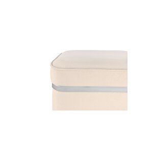Zengo Silver Twin Line Kare Puf ,dekoratif Makyaj Masası Pufu Krem