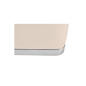 Zengo Silver Twin Line Kare Puf ,dekoratif Makyaj Masası Pufu