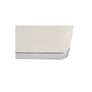Zengo Silver Twin Line Kare Puf ,dekoratif Makyaj Masası Pufu