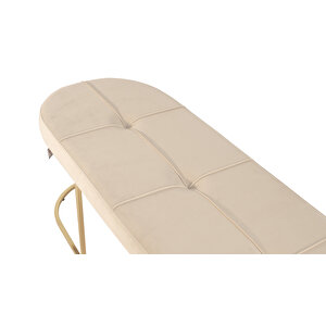 Viego Gold Exclusive Bench Lüks Metal Gold Ayak, Chester Model Yatak Ucu Puf