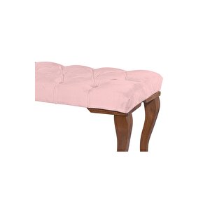 Gazzini Classic Torna Gürgen Ahşap Ayak Chester Model Kapitoneli Puf Bench - Ceviz Ayak