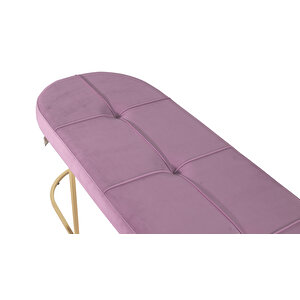 Viego Gold Exclusive Bench Lüks Metal Gold Ayak, Chester Model Yatak Ucu Puf