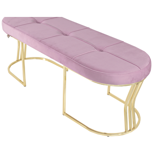 Viego Gold Exclusive Bench Lüks Metal Gold Ayak, Chester Model Yatak Ucu Puf