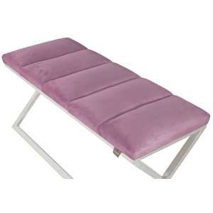 Varcera Silver Sliced Bench Çapraz Metal Ayaklı Dilimli Model Puf