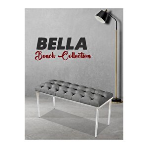 Bella Silver Bench Kapitoneli Chester Model Puf Antrasit