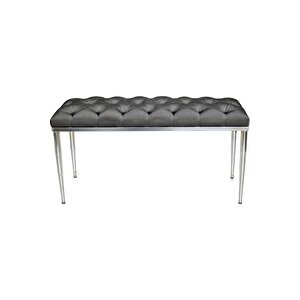 Bella Silver Bench Kapitoneli Chester Model Puf