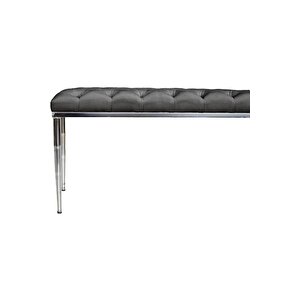 Bella Silver Bench Kapitoneli Chester Model Puf